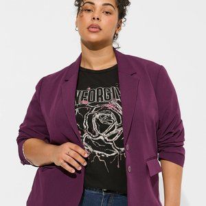 TORRID Relaxed Fit City Twill Blazer - NWT - Deep Purple